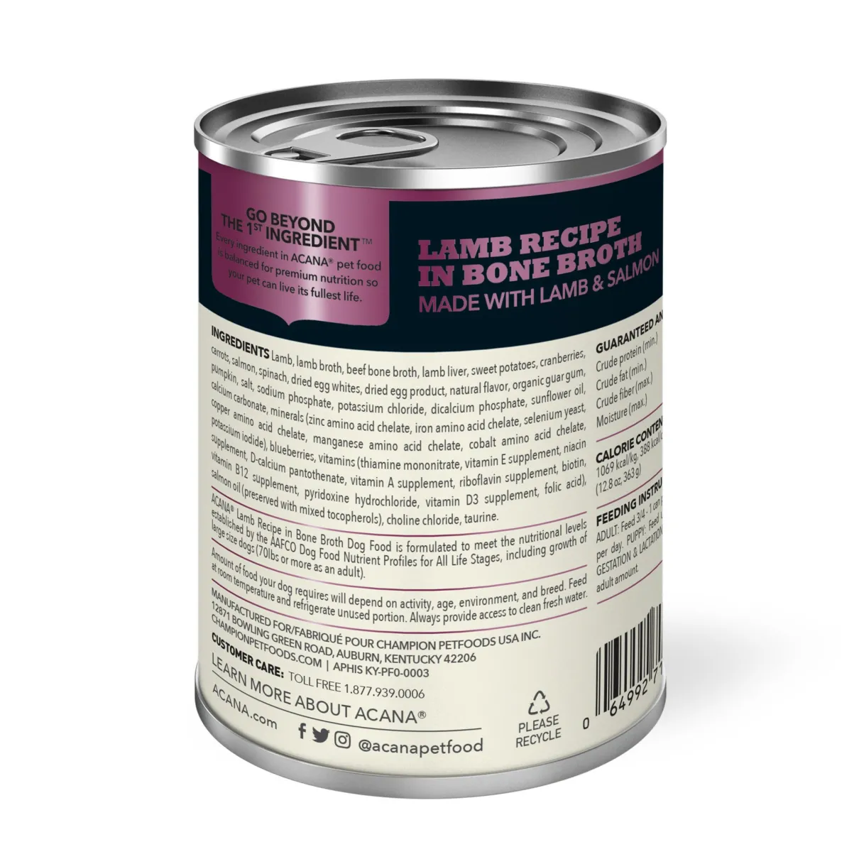 ACANA Wet Dog Food Lamb Recipe in Bone Broth 363g