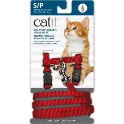 Adjustable Nylon Cat Harness & Leash Set Assorted Colours