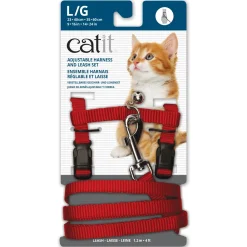 Adjustable Nylon Cat Harness & Leash Set Assorted Colours