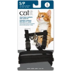 Adjustable Nylon Cat Harness & Leash Set Assorted Colours