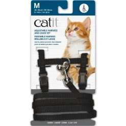 Adjustable Nylon Cat Harness & Leash Set Assorted Colours
