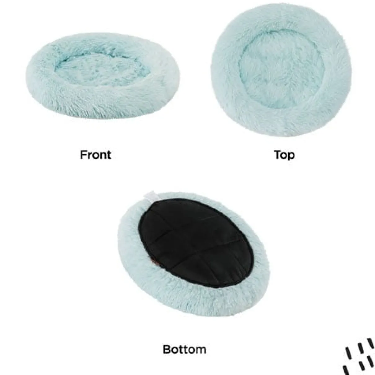 Best Friends by Sheri Oval Shag Faux Fur Cat Bed Baby Blue 21"x19"