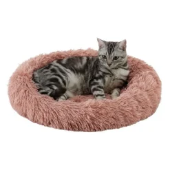 Best Friends by Sheri Oval Shag Faux Fur Cat Bed Mauve 21"x19"