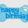 Blue Happy Birthday 6" Bone Dog Cookie