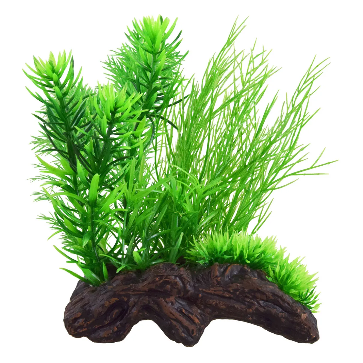 Ceramic Driftwood with Plant B Aquarium Ornament