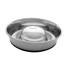 Dogit Stainless Steel Non-Skid Slow Feed Dog Bowl - 1.7 L (57.5 fl.oz.)