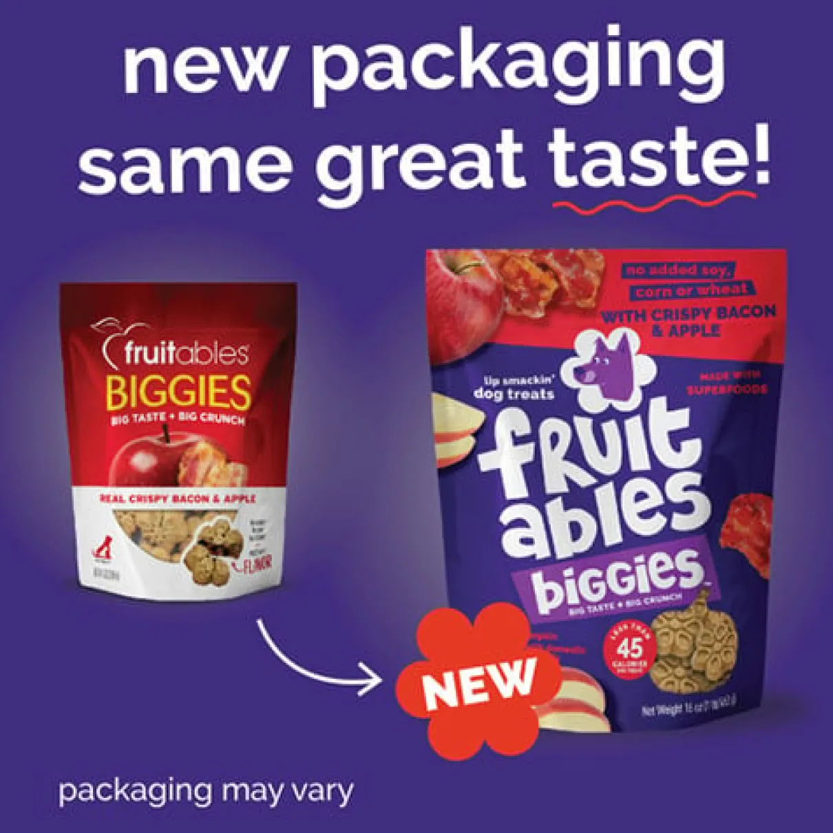 Fruitables Biggies - Crispy Bacon & Apple Dog Treat 16oz