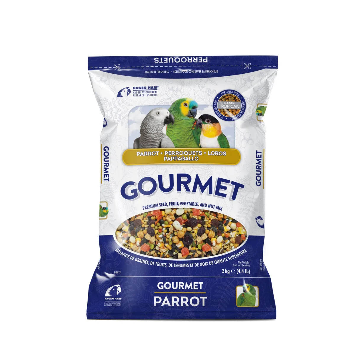 HARI Gourmet Premium Seed Mix for Parrots - 2 kg (4.4 lb)