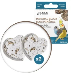 HARI Mineral Block for Small Birds Oyster Shells 40g 2 pack