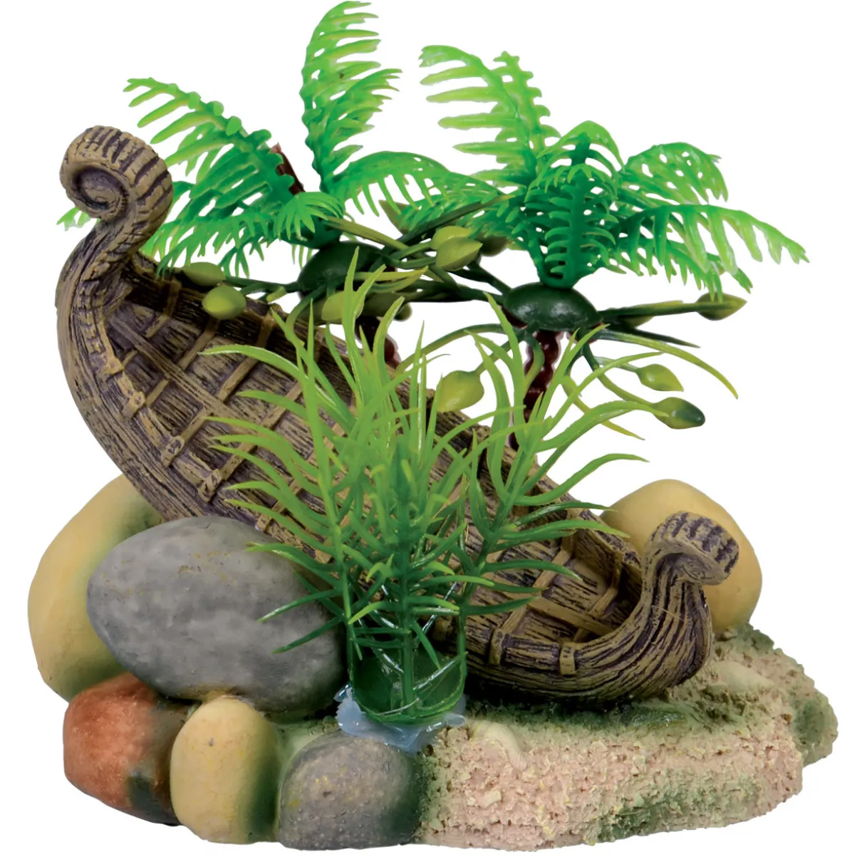 Island Shipwreck Aquarium Ornament