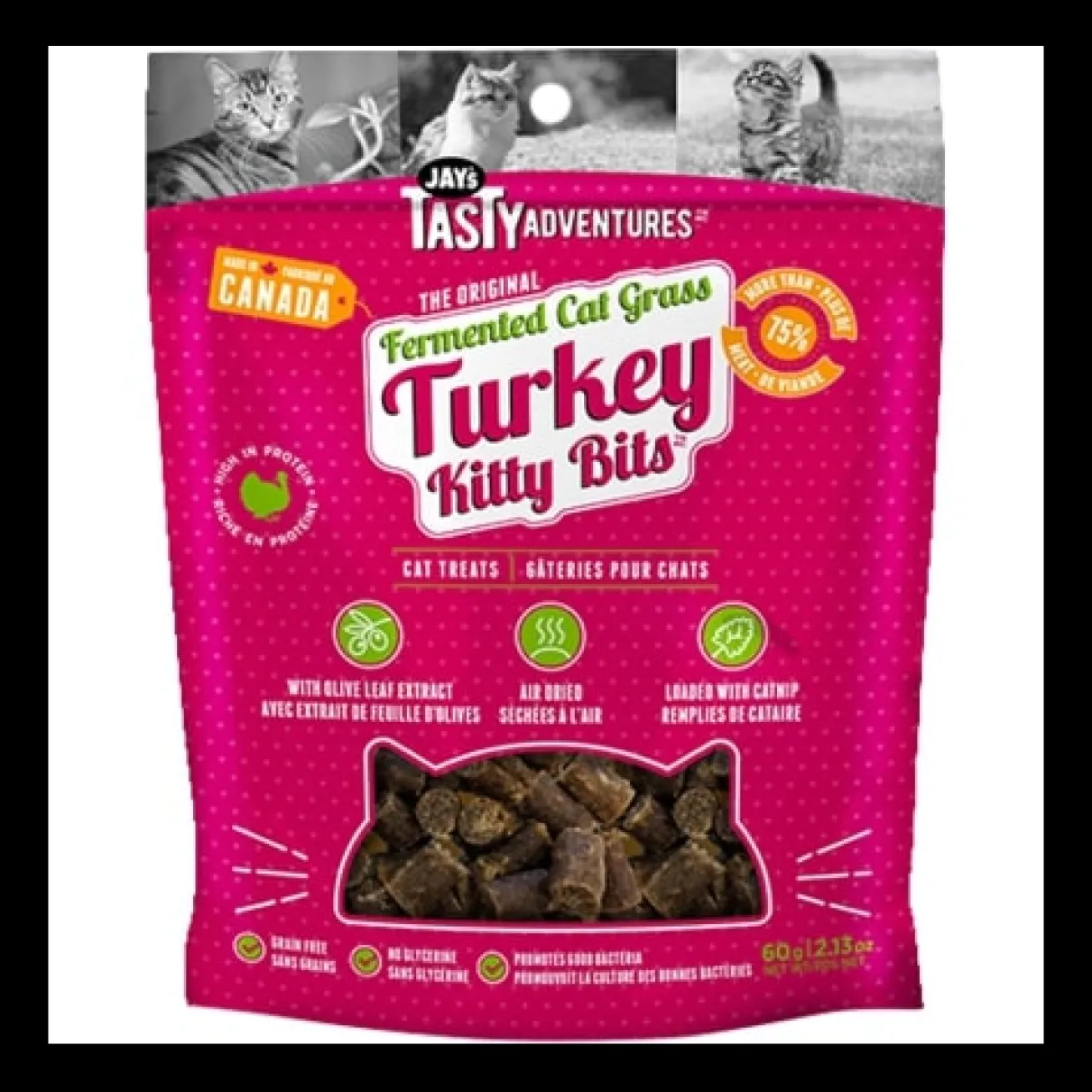 Jays Fermented Cat Grass Turkey Cat Treats 60g