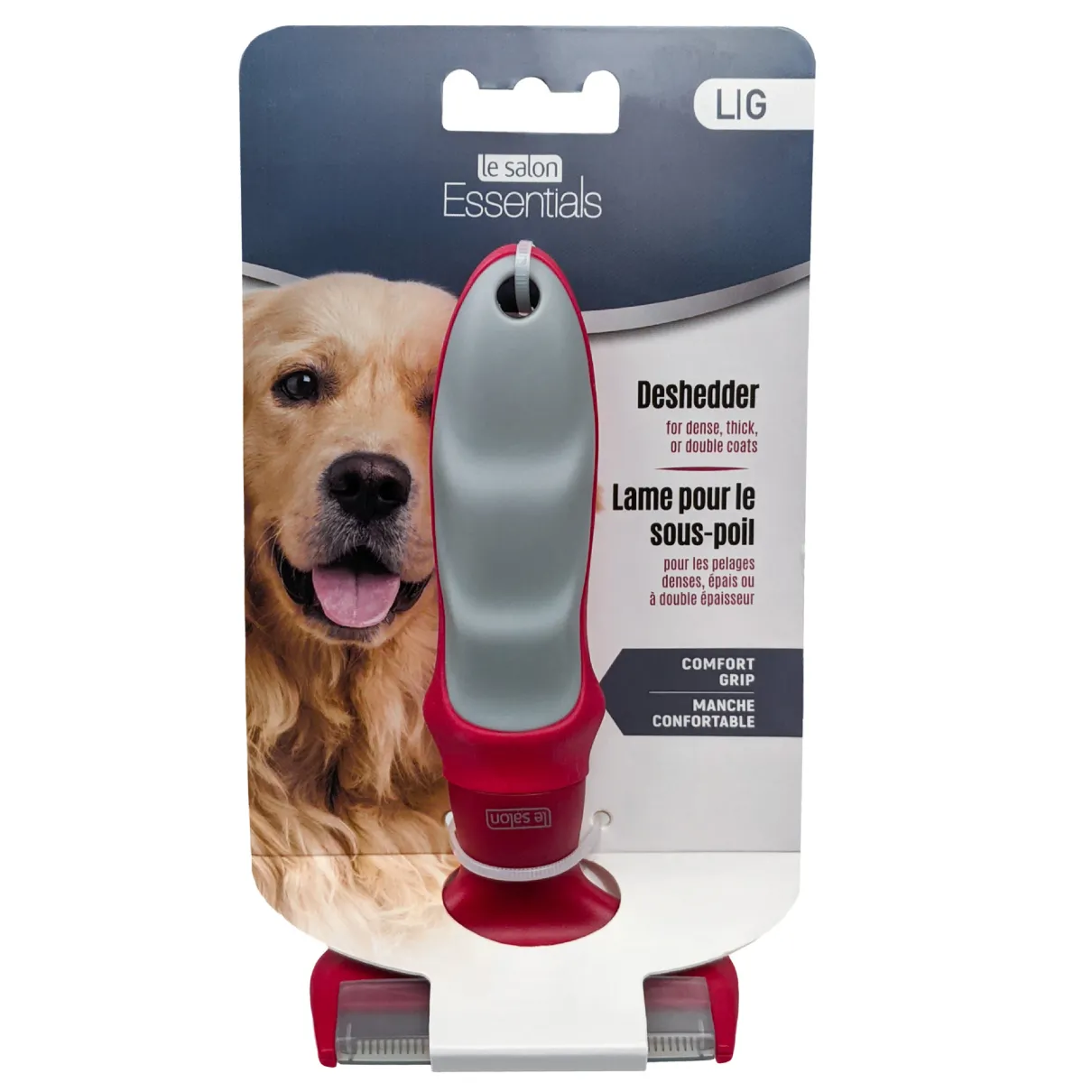 LeSalon Essentials Dog Deshedder/Undercoat Rake Large