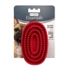 LeSalon Essentials Dog Rubber Curry Brush with Loop Handle Red