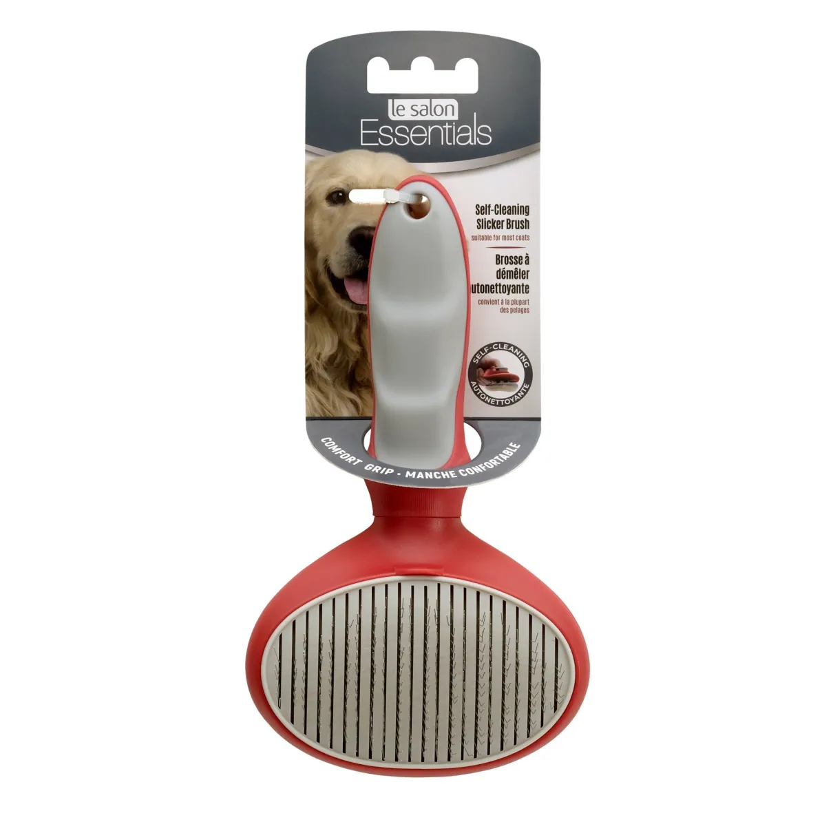 LeSalon Self-Cleaning Slicker Brush for Dogs