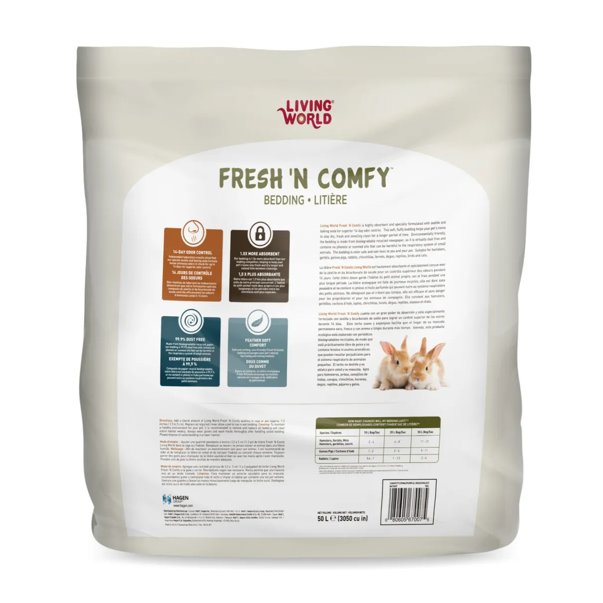 Living World Fresh 'N Comfy Bedding - 50 L (3050 cu in) - Confetti
