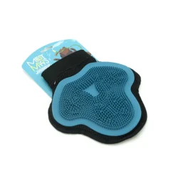 Messy Mutts Silicone Grooming Glove Blue