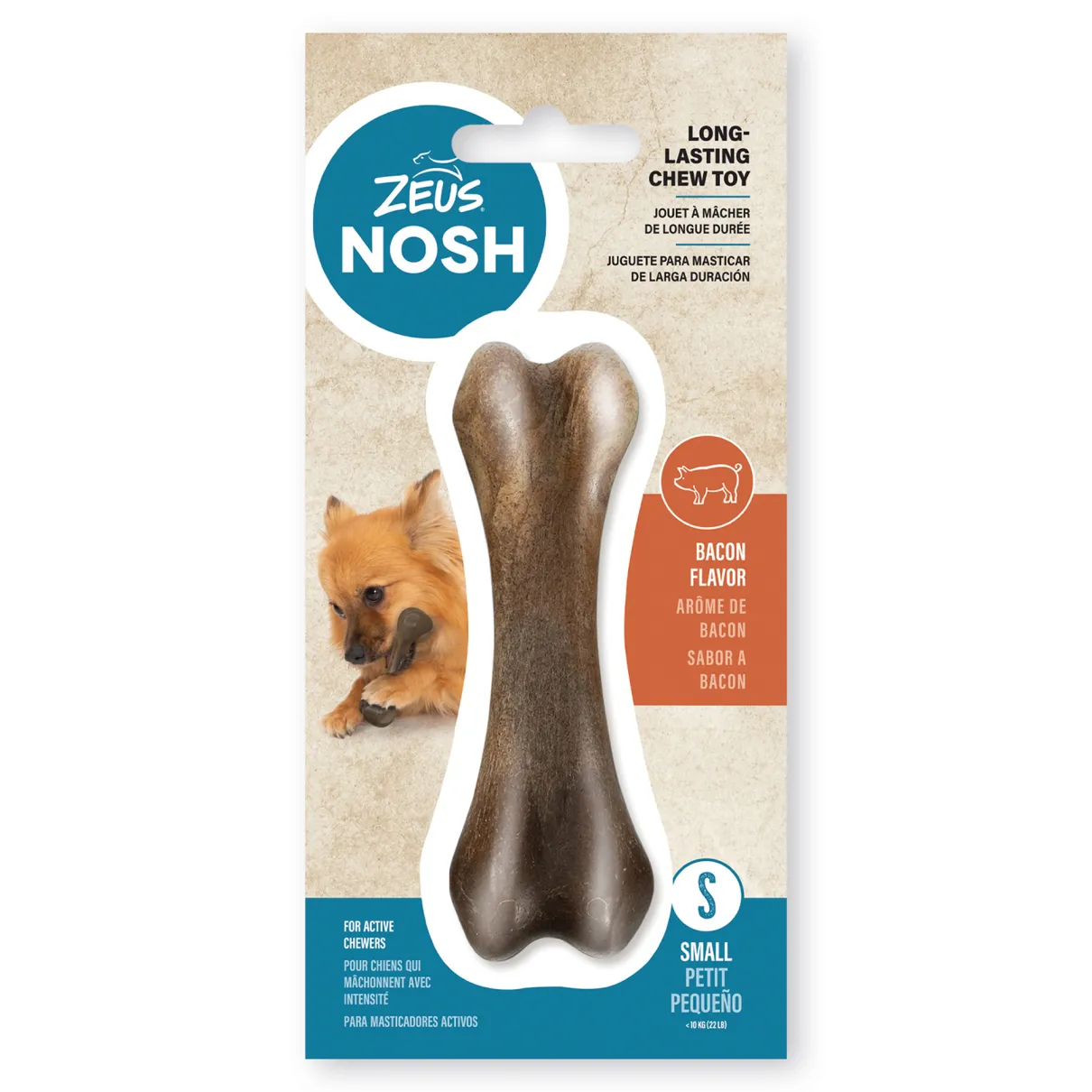 Nosh Strong Chew Bone Bacon Flavor Small