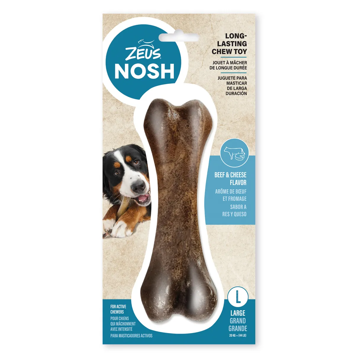 Nosh Strong Chew Bone Beef & Cheese Flavor Large