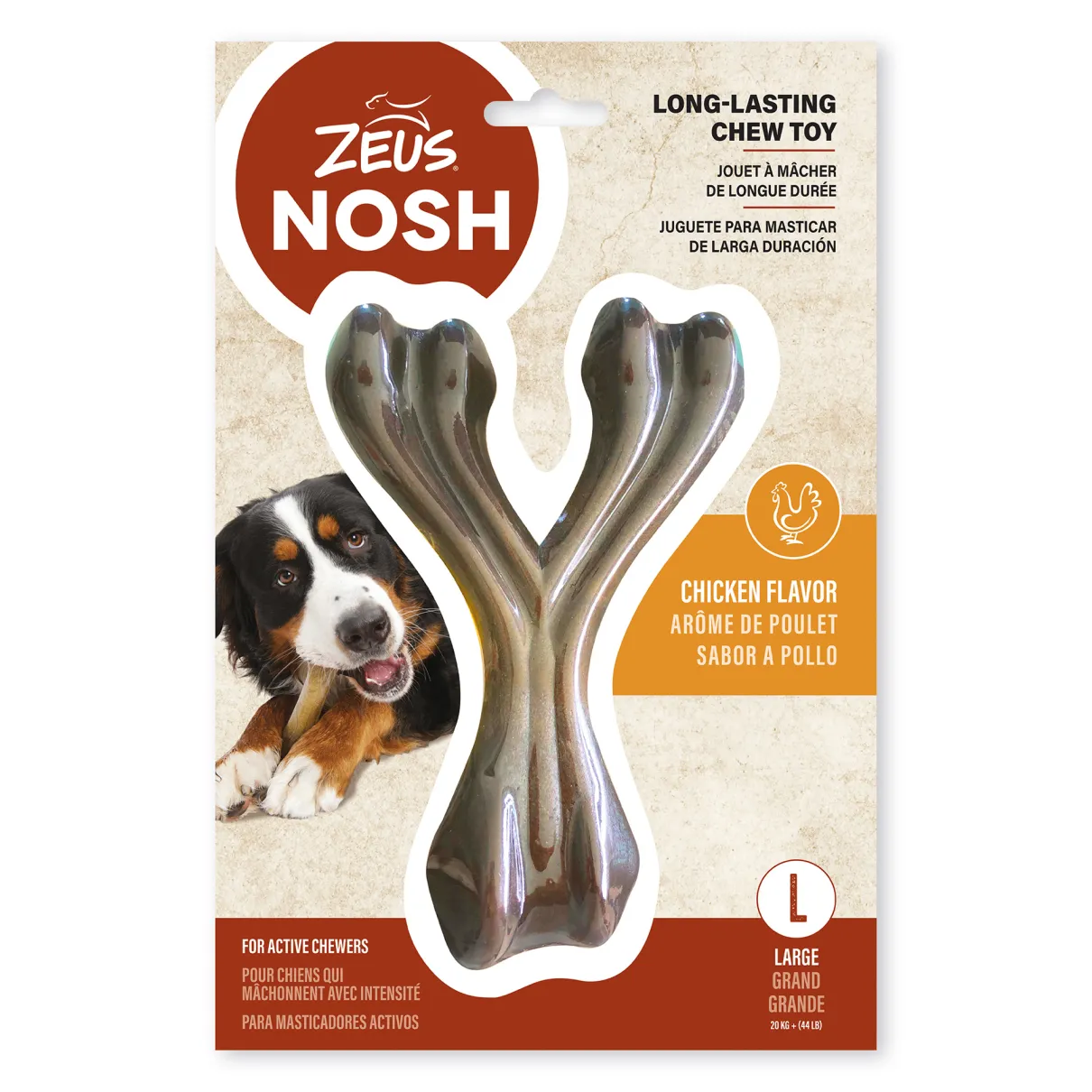 Nosh Strong Wishbone Chew Toy Chicken Flavour Large