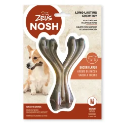 Nosh Strong Wishbone Chew Toy Bacon Flavour Medium