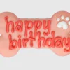 Pink Happy Birthday 6" Bone Dog Cookie