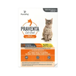 Praventa Flea Treatment - Small Cats 2.3 kg to 4 kg - 3 Tubes