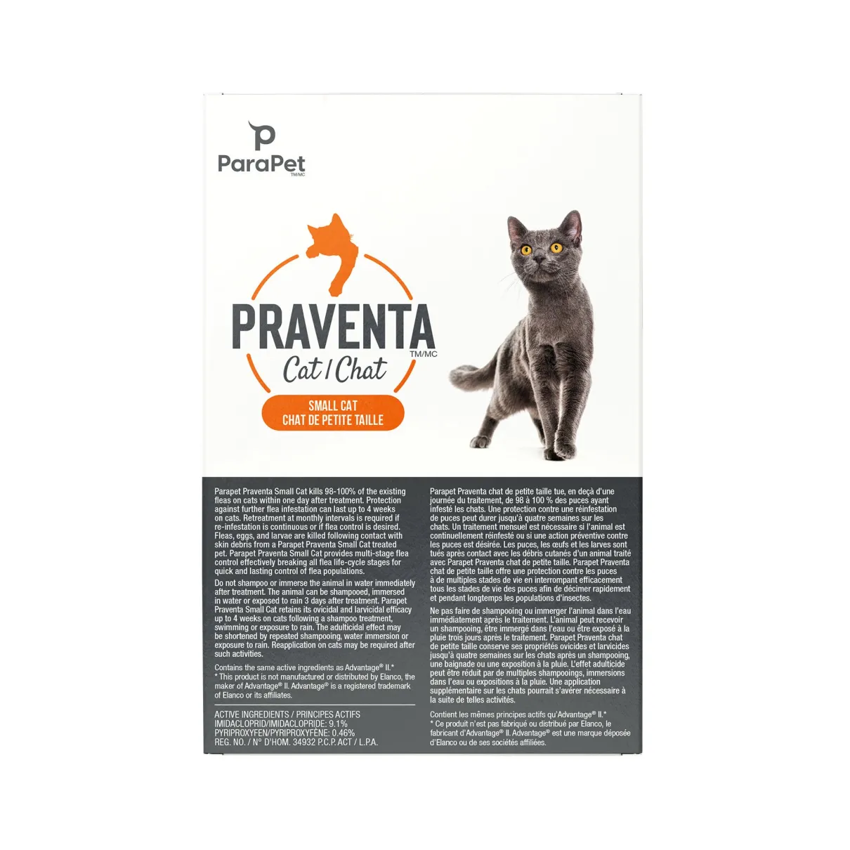 Praventa Flea Treatment - Small Cats 2.3 kg to 4 kg - 3 Tubes