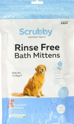 Scrubby Rinse Free Bath Mittens 5pk