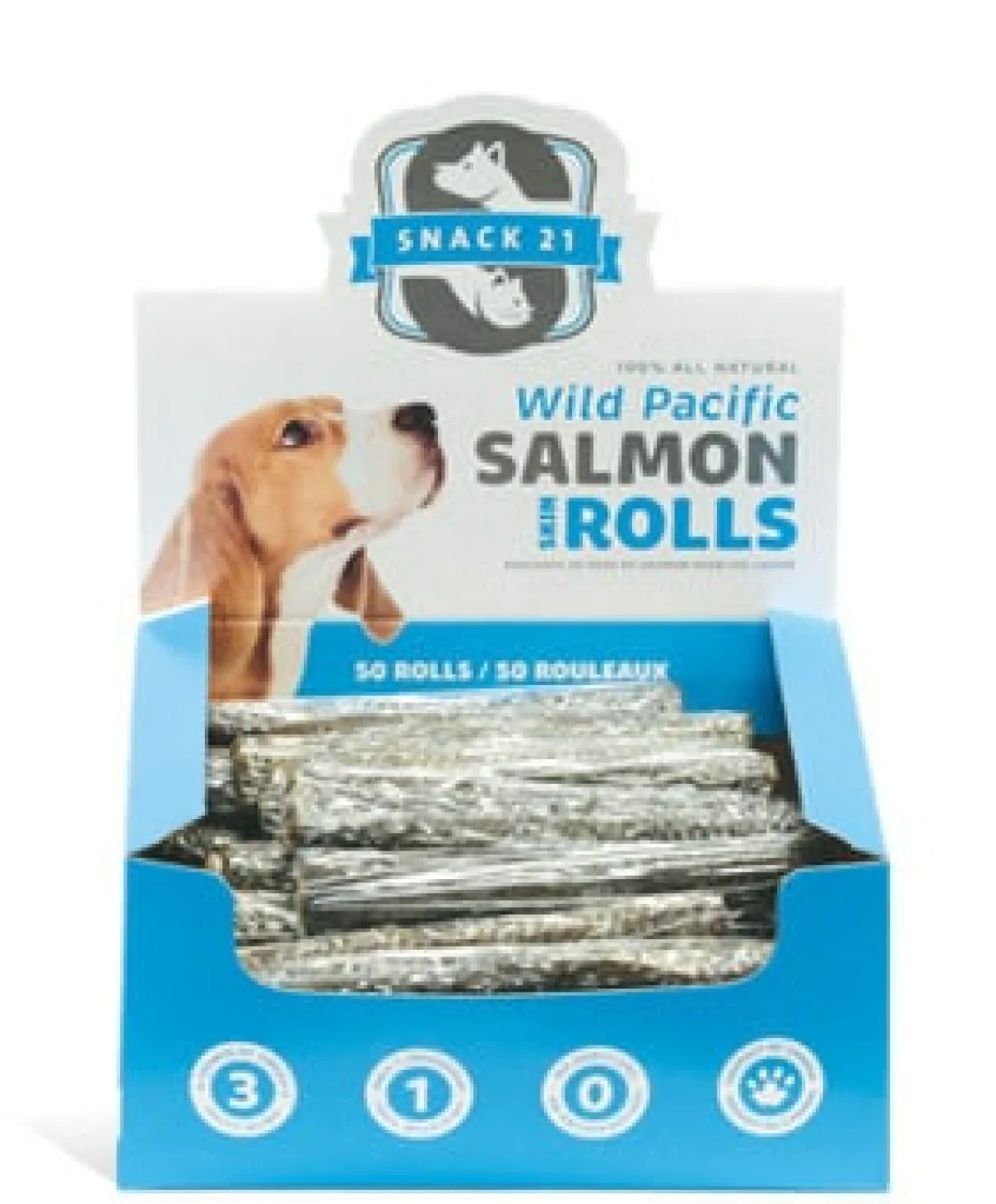 Snack 21 Salmon Skin Rolls for Dogs