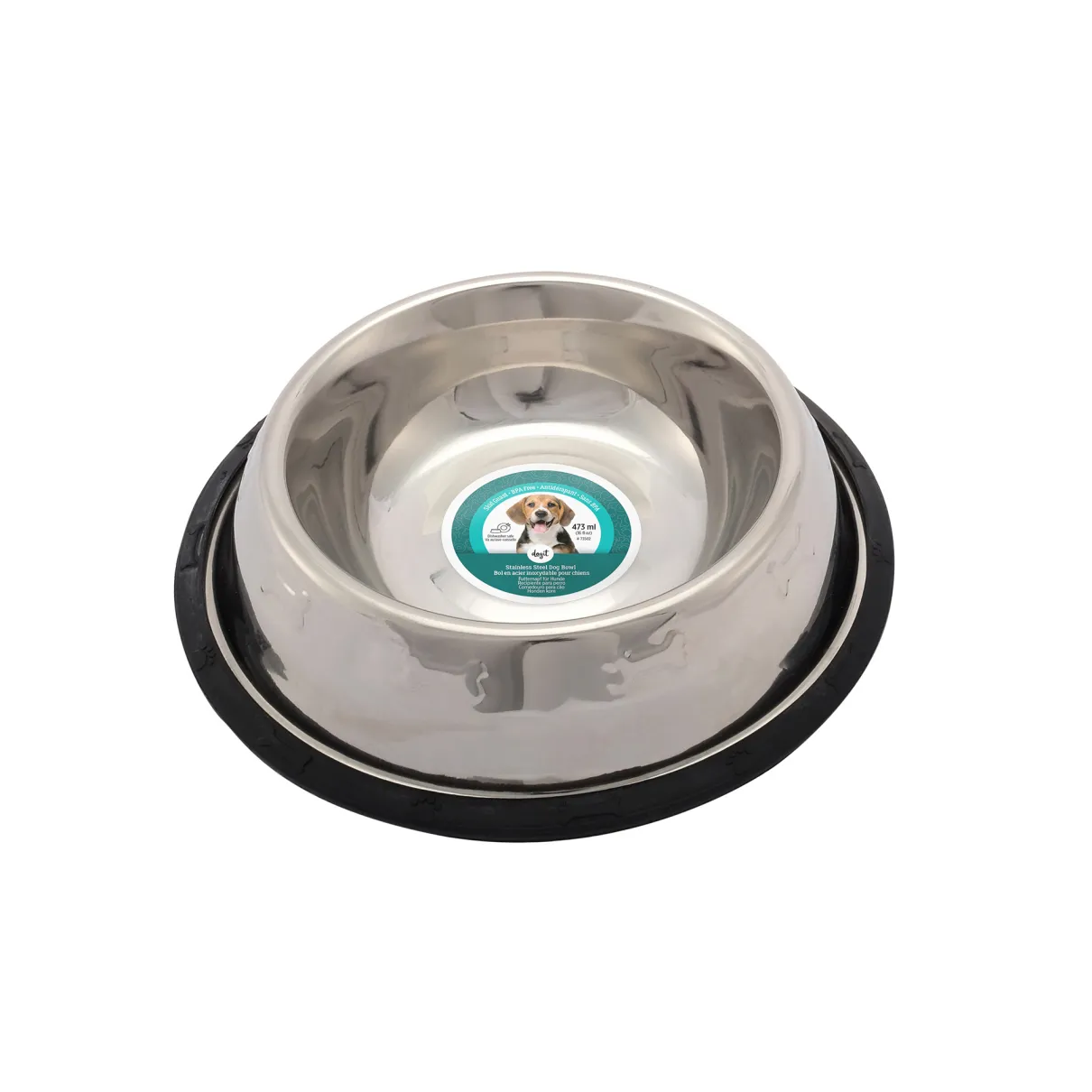 Stainless Steel Non Spill Dog Dish S 473ml