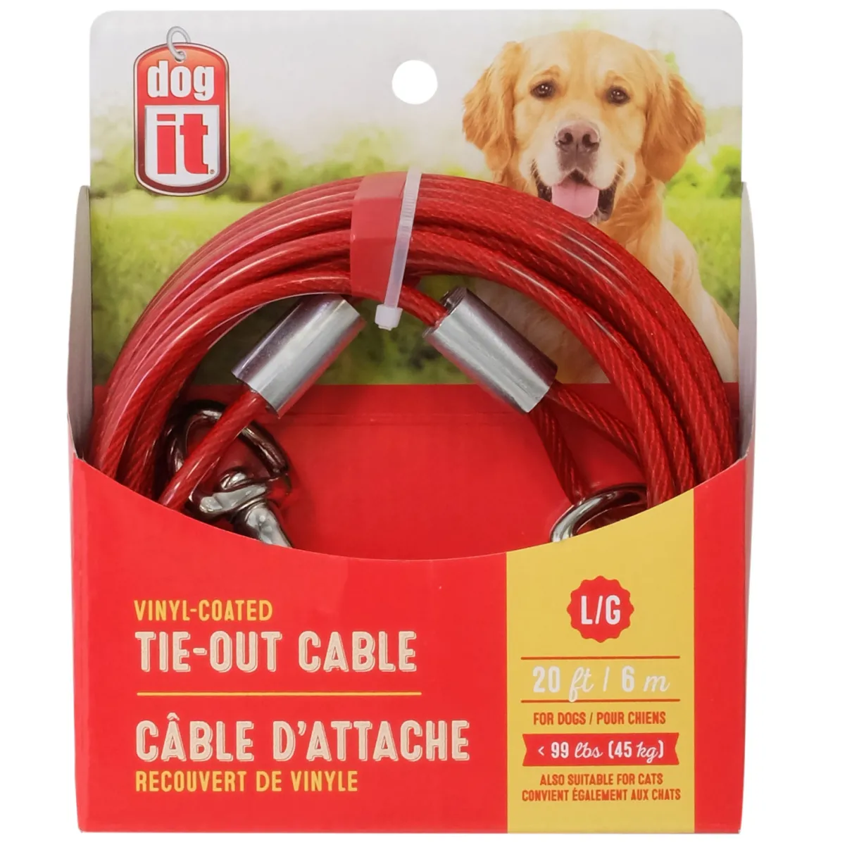 Tie-Out Cable Red Large 6m (20')