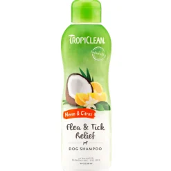 Tropiclean Shampoo for Dogs Flea & Tick Relief Neem & Citrus 20oz