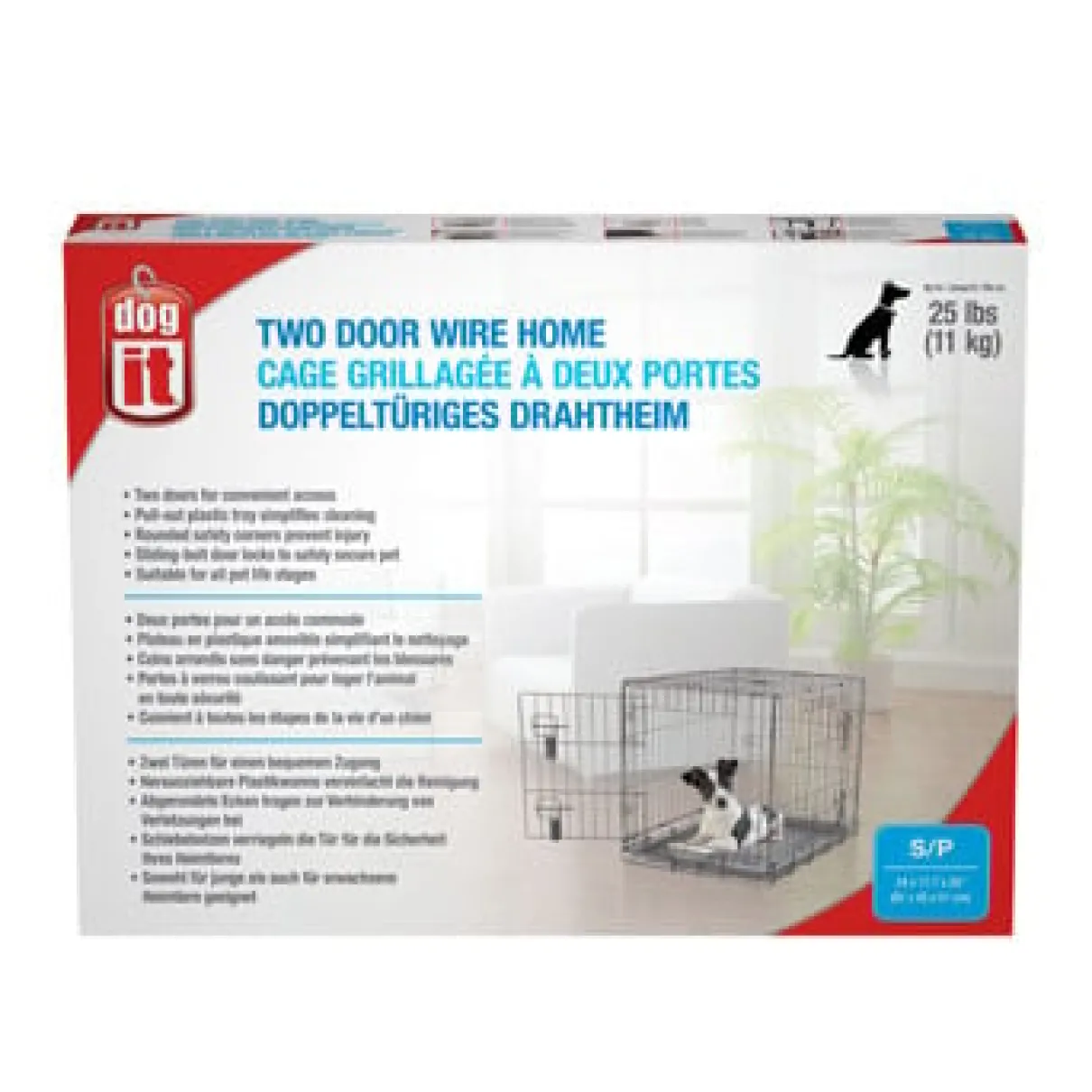 Two Door Wire Crate Small 61x45x51cm (24x17.5x20")